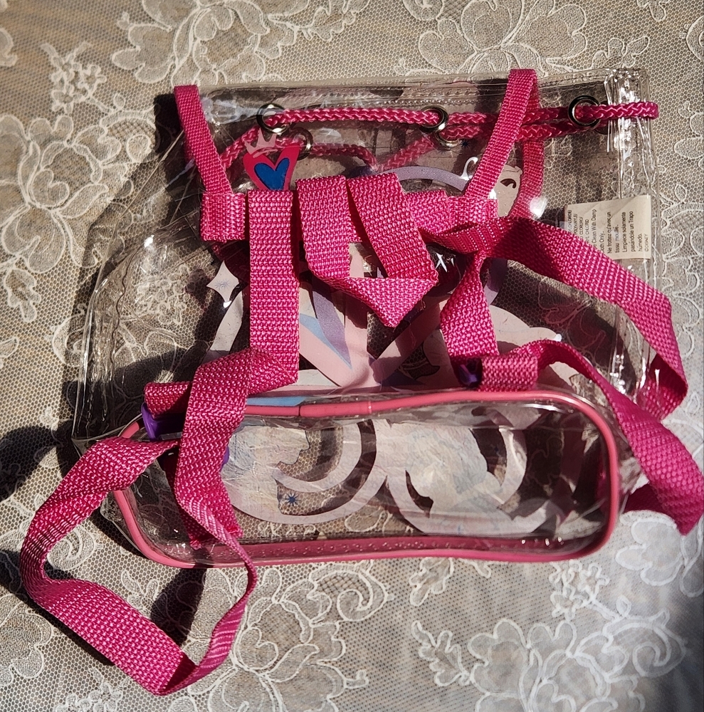 VINTAGE DISNEY PRINCESS Clear Plastic Small Backpack/Bag/Purse - Picture 9 of 10